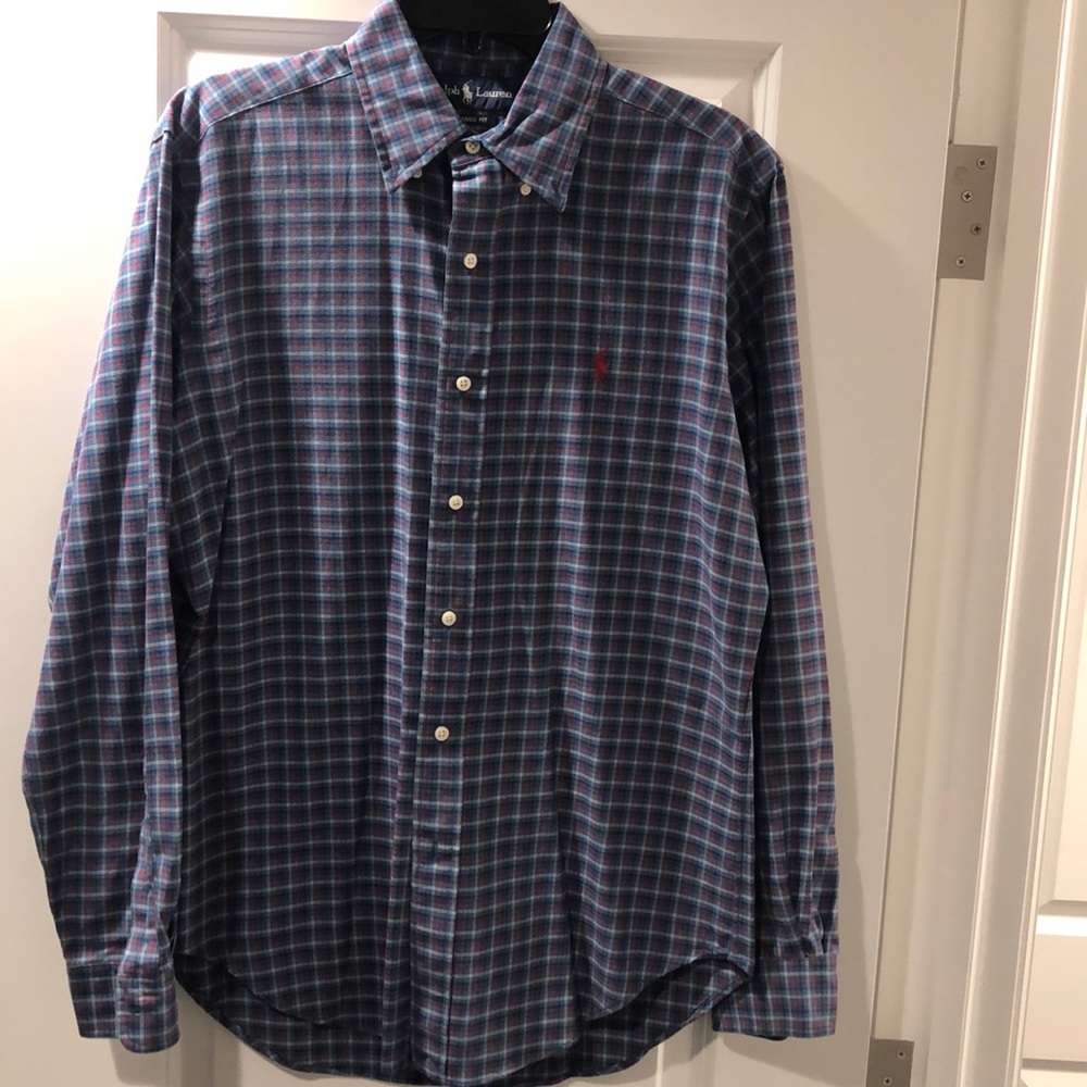 Men’s Ralph Lauren button down plaid shirt